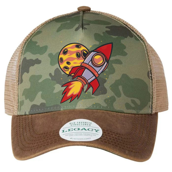 Rocket Spaceship Galaxy Retro Legacy Tie Dye Trucker Hat