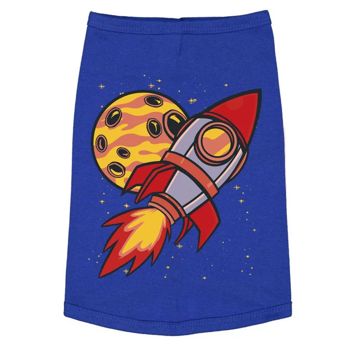 Rocket Spaceship Galaxy Retro Doggie Tank