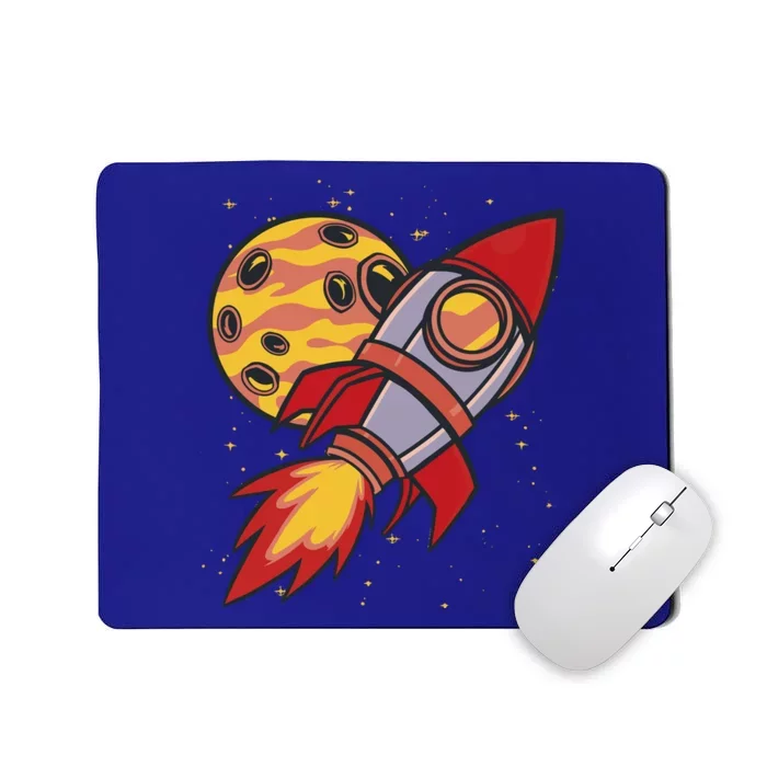 Rocket Spaceship Galaxy Retro Mousepad