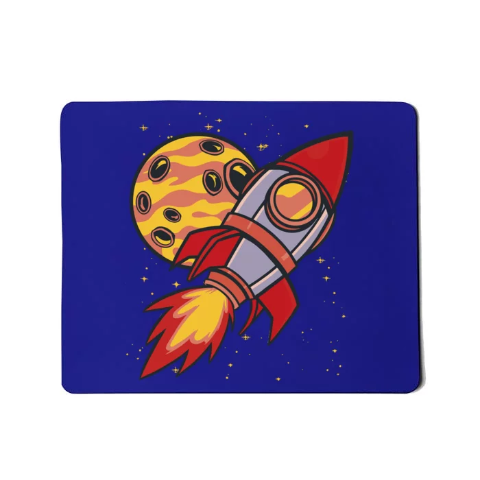 Rocket Spaceship Galaxy Retro Mousepad