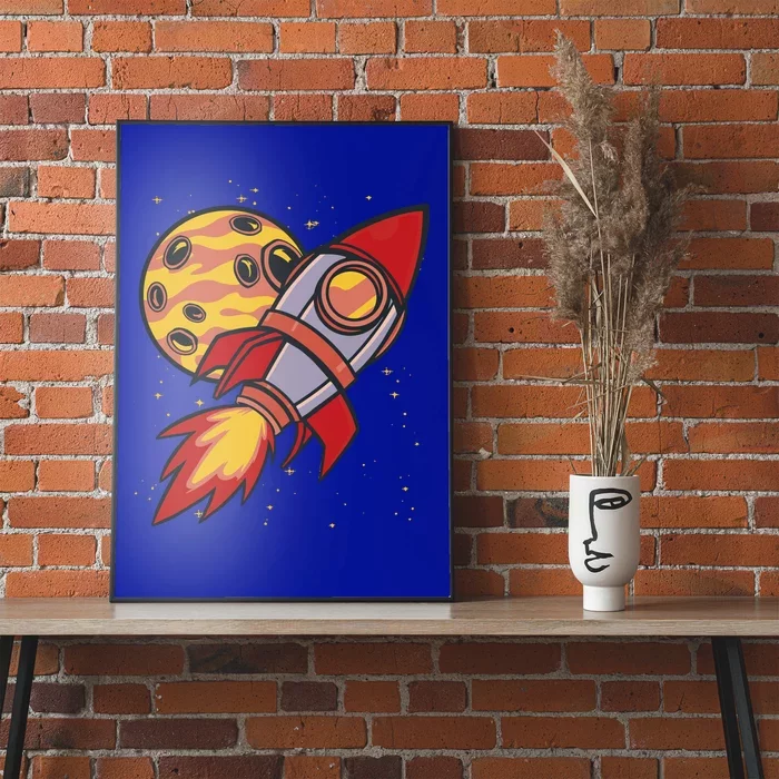 Rocket Spaceship Galaxy Retro Poster