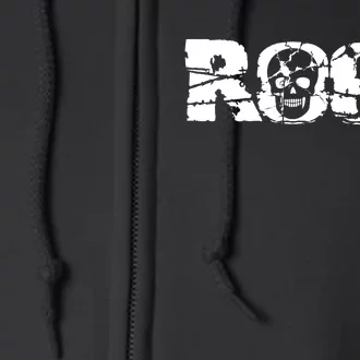 Rock Skull Grunge Full Zip Hoodie