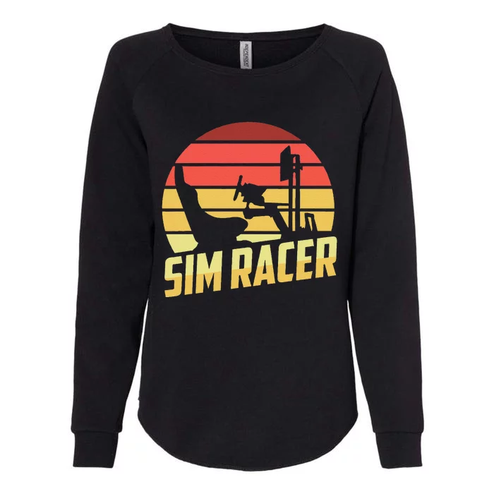 Retro Simulation Gaming Racer Race Car Vintage Sim Racing Womens California Wash Sweatshirt