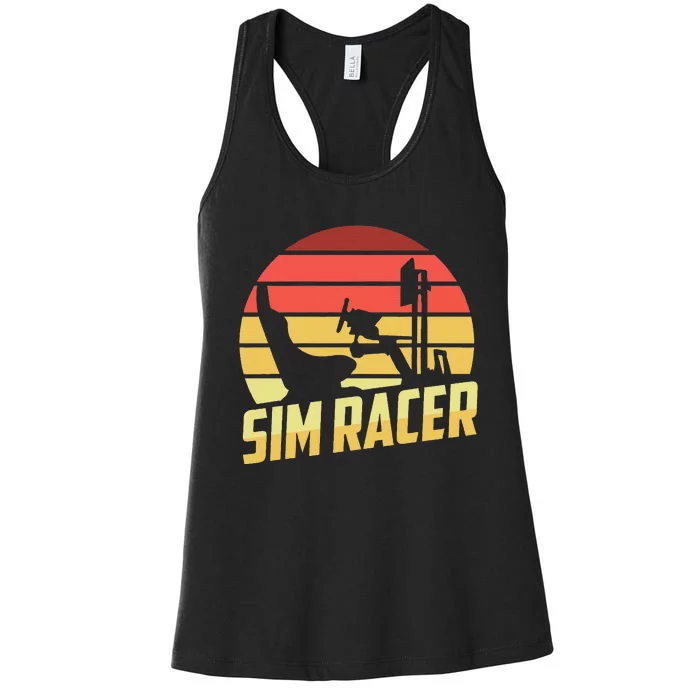 Retro Simulation Gaming Racer Race Car Vintage Sim Racing Women's Racerback Tank