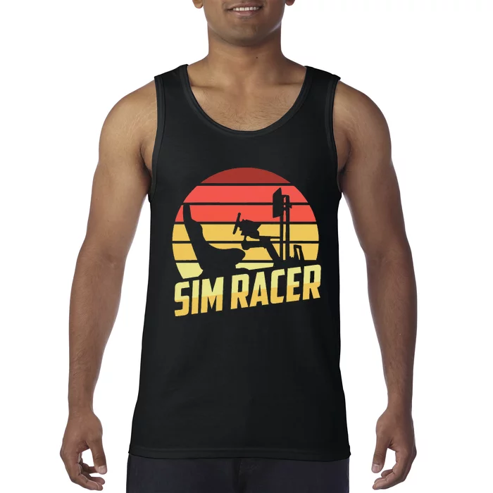 Retro Simulation Gaming Racer Race Car Vintage Sim Racing Tank Top