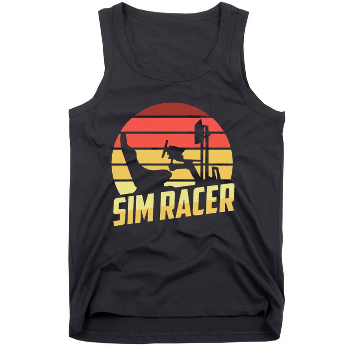 Retro Simulation Gaming Racer Race Car Vintage Sim Racing Tank Top