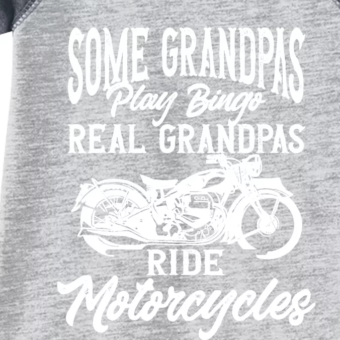 Ride Some Grandpas Play Bingo Real Grandpas Ride Motorcycles Infant Baby Jersey Bodysuit