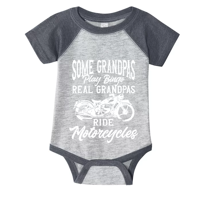 Ride Some Grandpas Play Bingo Real Grandpas Ride Motorcycles Infant Baby Jersey Bodysuit