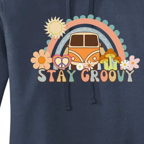 Retro Stay Groovy Preppy Summer Hippie 70s Women's Pullover Hoodie