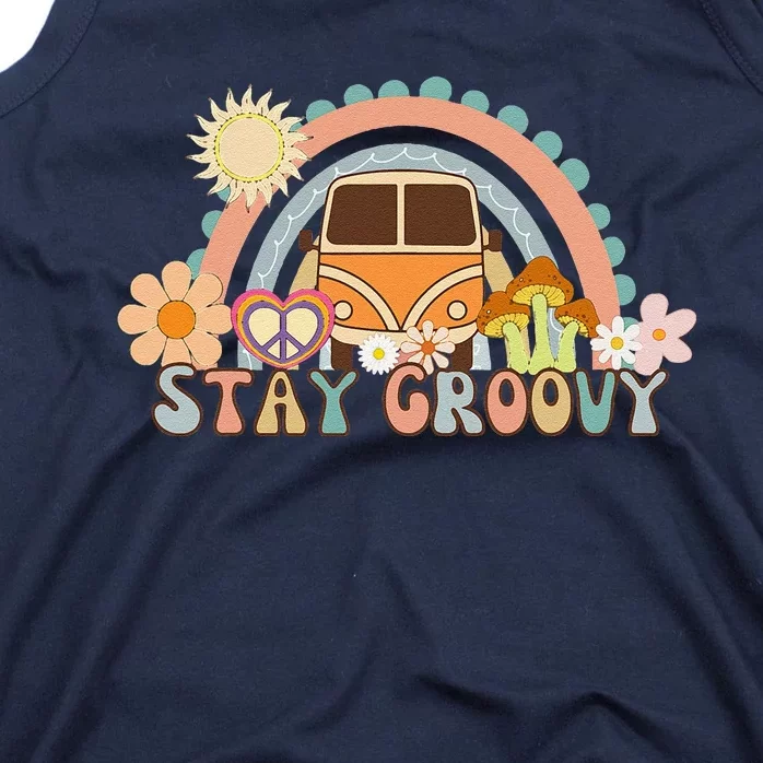 Retro Stay Groovy Preppy Summer Hippie 70s Tank Top