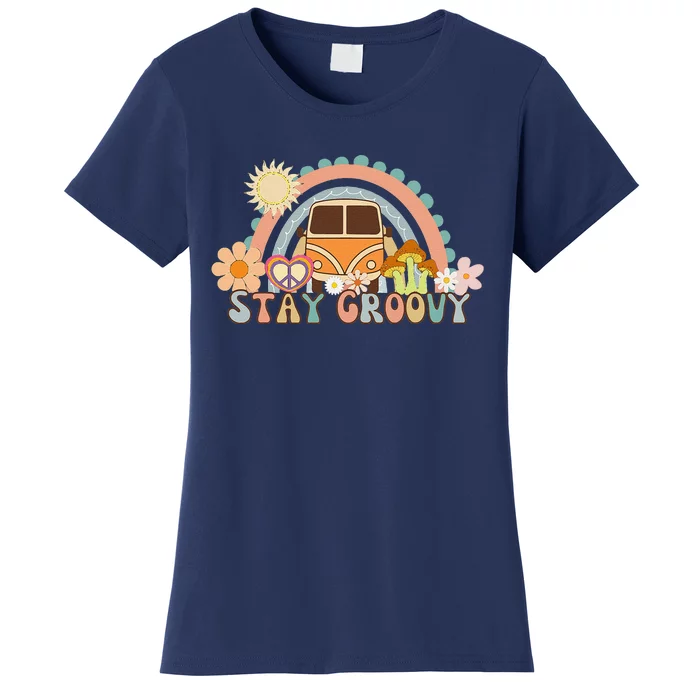 Retro Stay Groovy Preppy Summer Hippie 70s Women's T-Shirt