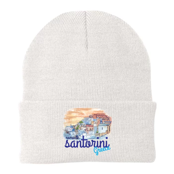 Romantic Santorini Greece Knit Cap Winter Beanie