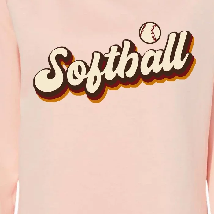 Retro Softball Graphic Softball Womens California Wash Sweatshirt