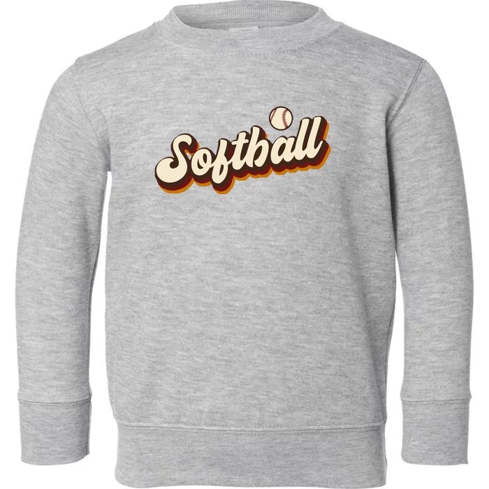 Retro Softball Graphic Softball Toddler Sweatshirt