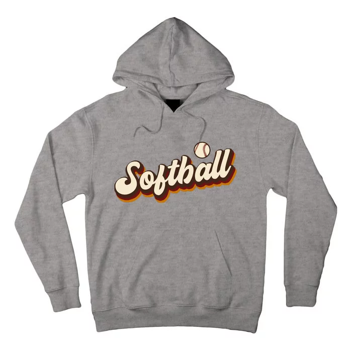 Retro Softball Graphic Softball Tall Hoodie