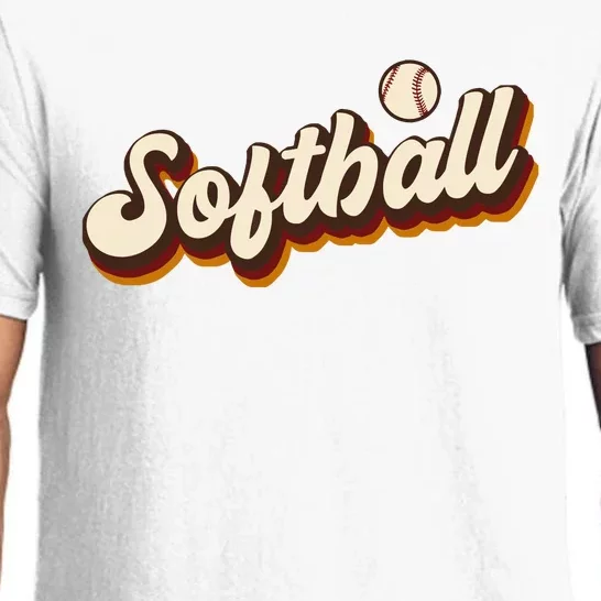 Retro Softball Graphic Softball Pajama Set