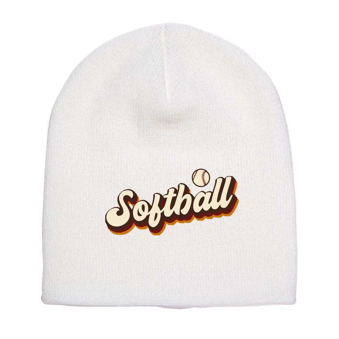 Retro Softball Graphic Softball Short Acrylic Beanie