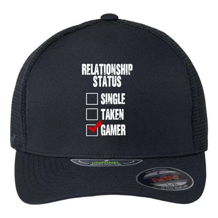 Relationship Status Gamer Funny Flexfit Unipanel Trucker Cap