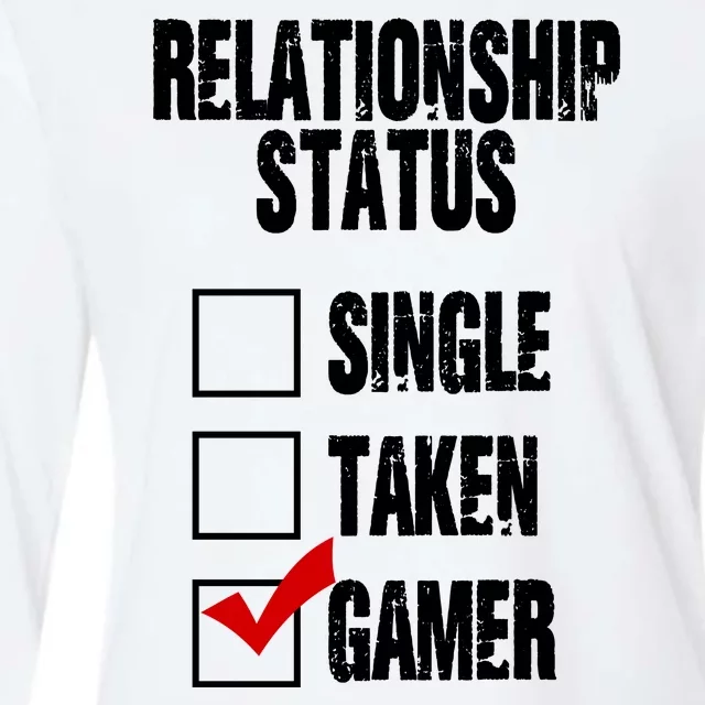 Relationship Status Gamer Funny Womens Cotton Relaxed Long Sleeve T-Shirt