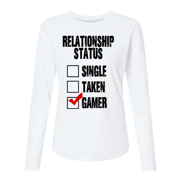 Relationship Status Gamer Funny Womens Cotton Relaxed Long Sleeve T-Shirt