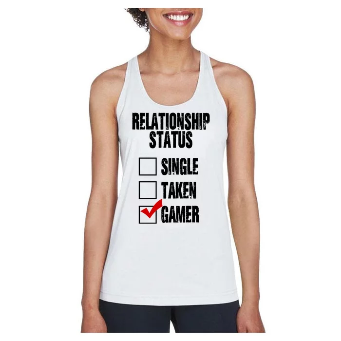 Relationship Status Gamer Funny Women's Racerback Tank