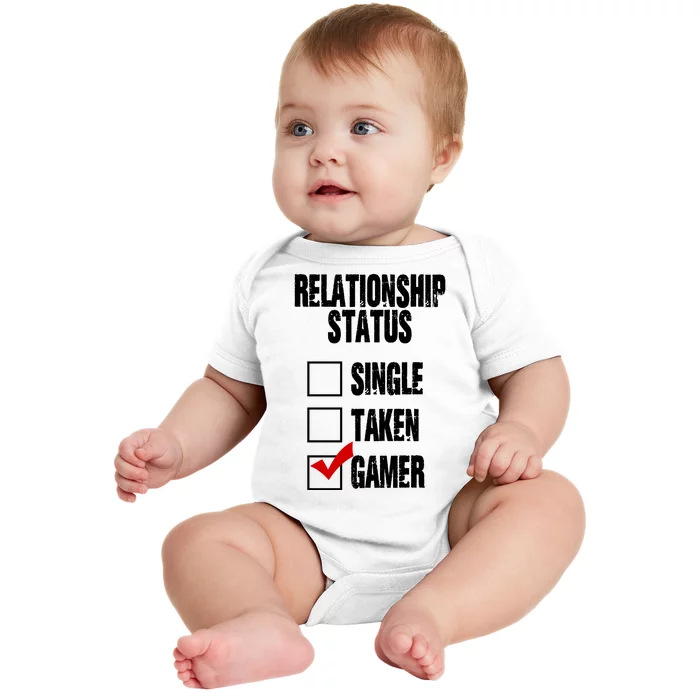 Relationship Status Gamer Funny Baby Bodysuit