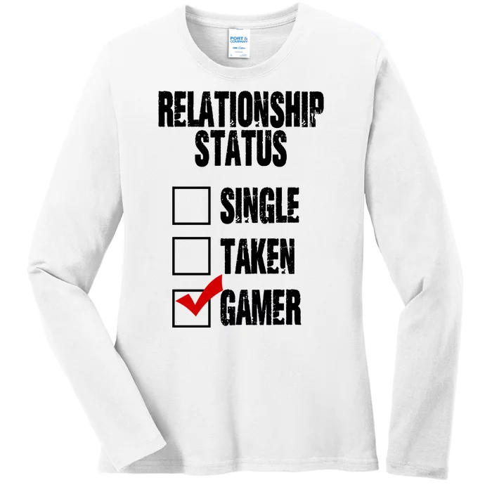 Relationship Status Gamer Funny Ladies Long Sleeve Shirt