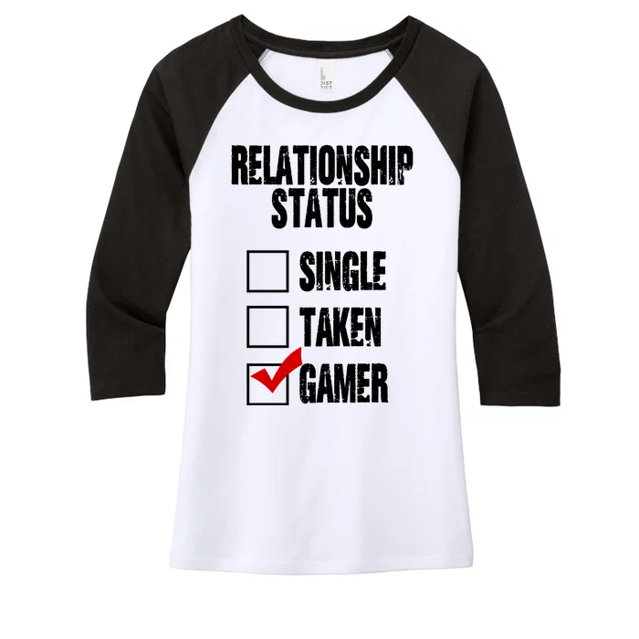 Relationship Status Gamer Funny Women's Tri-Blend 3/4-Sleeve Raglan Shirt