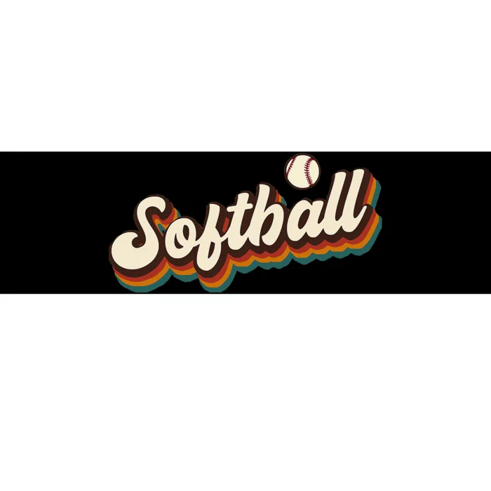 Retro Softball Graphic Softball Bumper Sticker