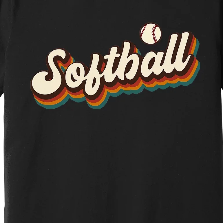 Retro Softball Graphic Softball Premium T-Shirt