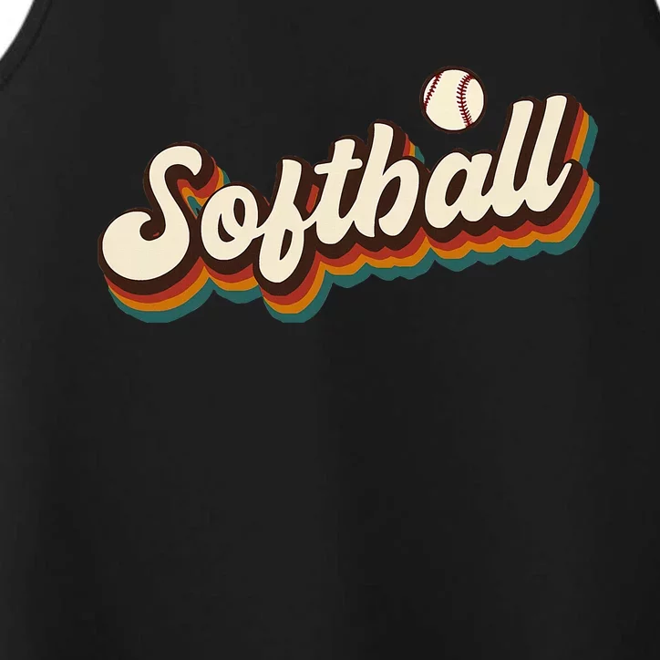 Retro Softball Graphic Softball Performance Tank