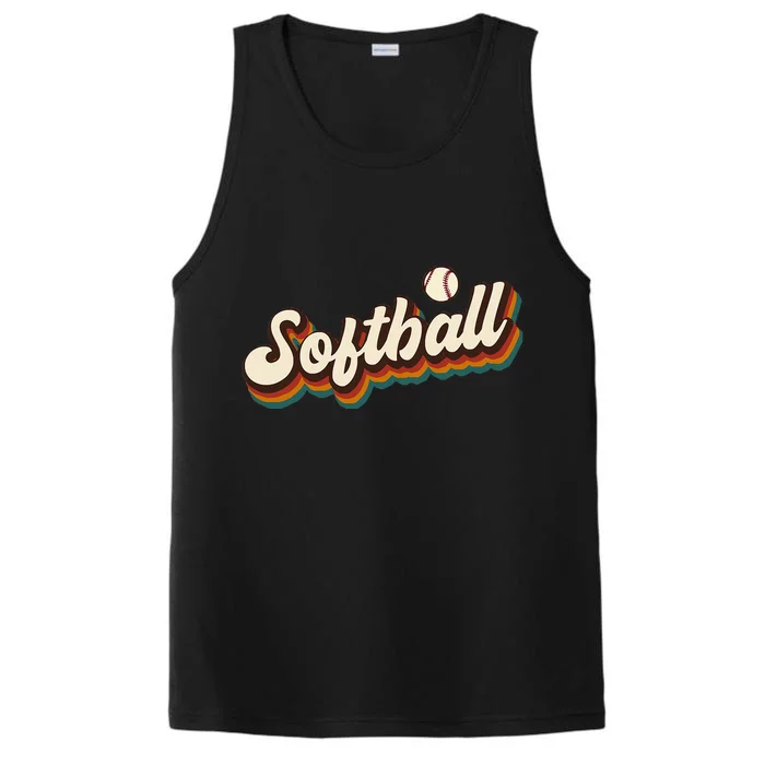 Retro Softball Graphic Softball Performance Tank