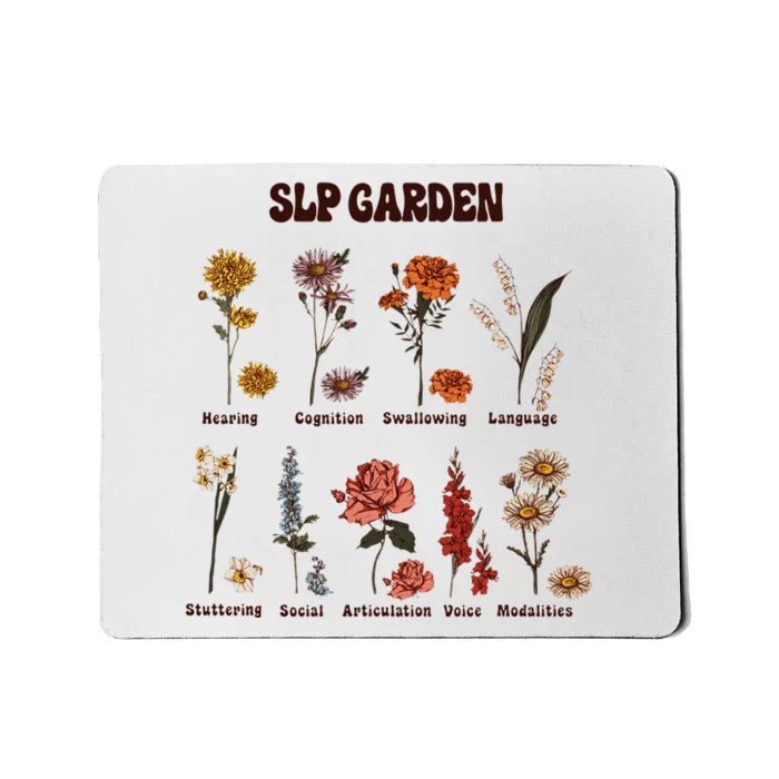 Retro Slp Garden Wildflowers Speech Language Pathologist Mousepad