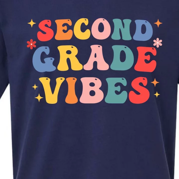 Retro Second Grade Vibes Teacher 2Nd Grade Fun Gift Sueded Cloud Jersey T-Shirt