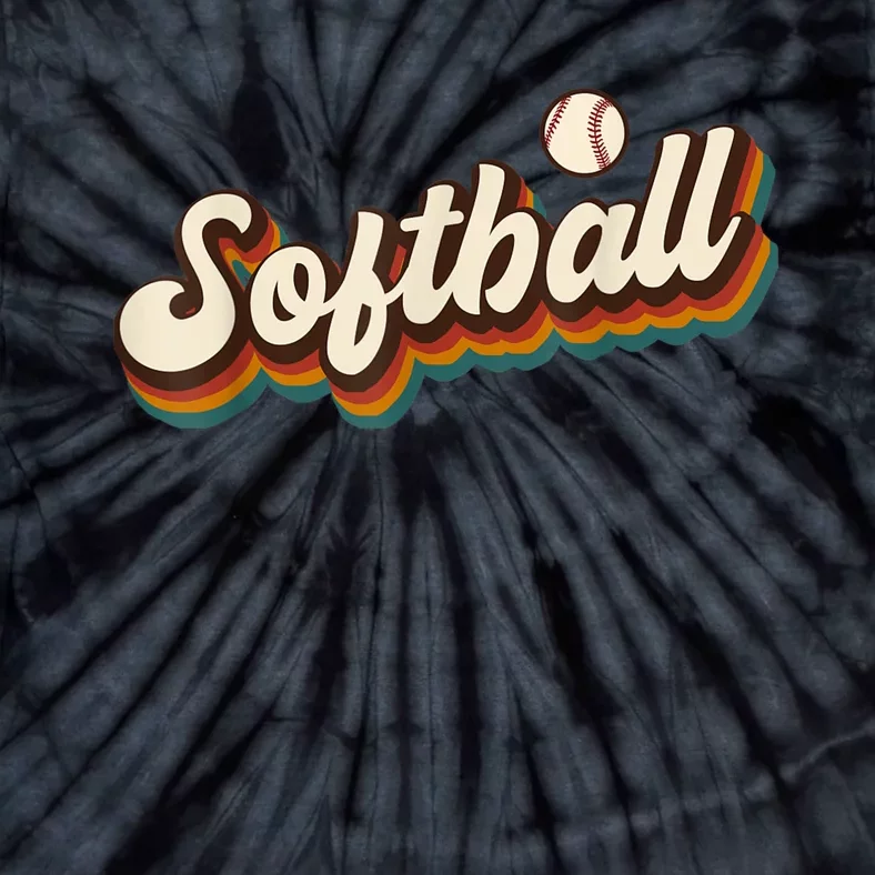 Retro Softball Graphic Softball Tie-Dye T-Shirt