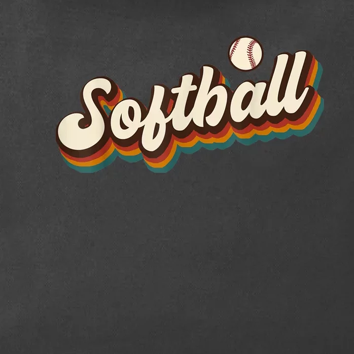 Retro Softball Graphic Softball Zip Tote Bag