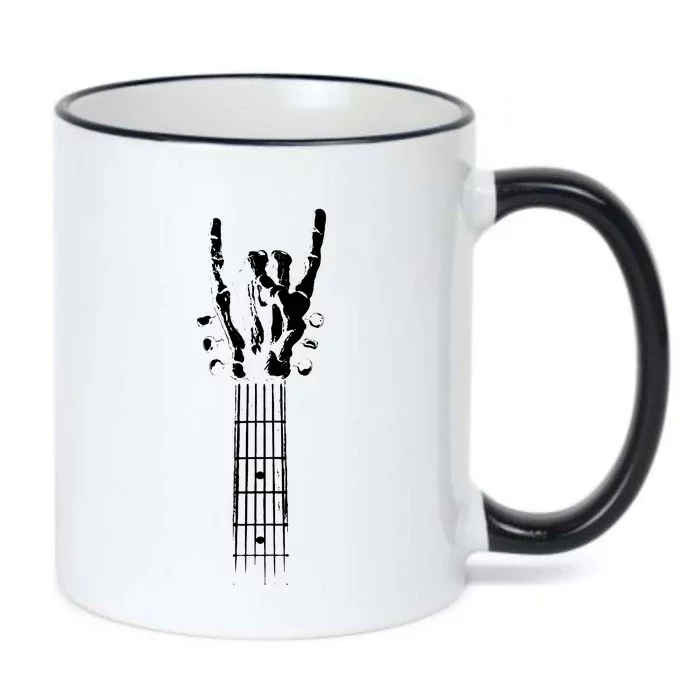 Rock Skeleton Guitar Black Color Changing Mug