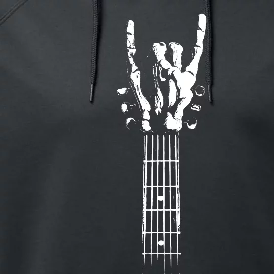 Rock Skeleton Guitar Performance Fleece Hoodie