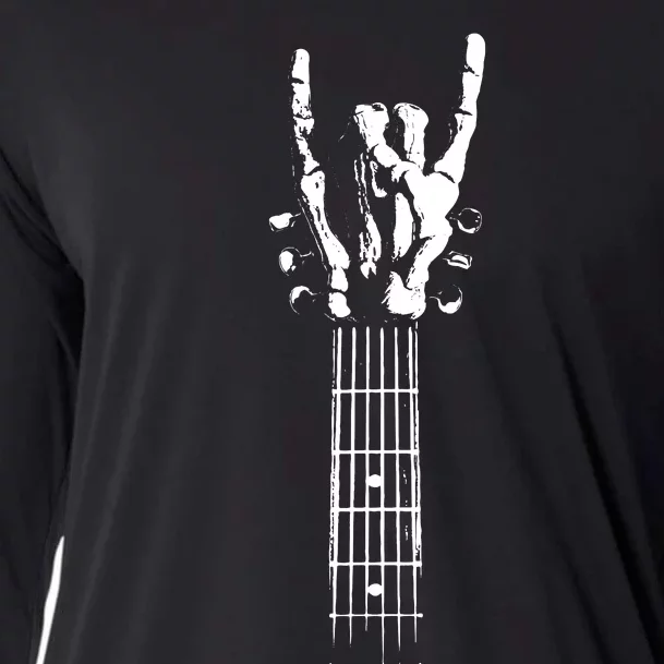 Rock Skeleton Guitar Cooling Performance Long Sleeve Crew