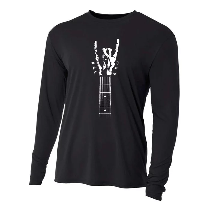 Rock Skeleton Guitar Cooling Performance Long Sleeve Crew