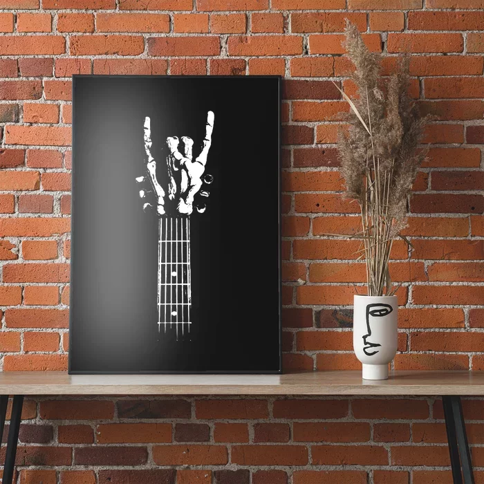 Rock Skeleton Guitar Poster