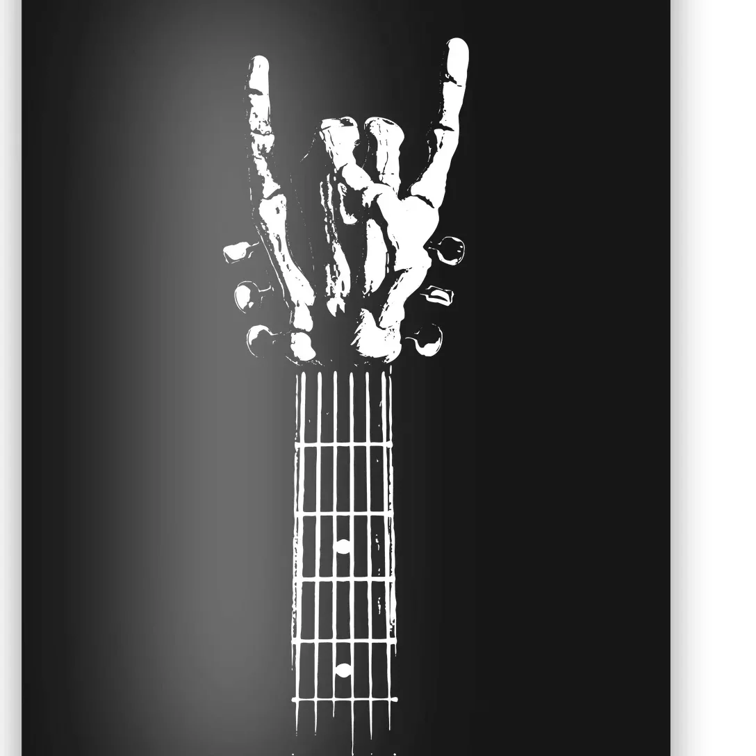 Rock Skeleton Guitar Poster