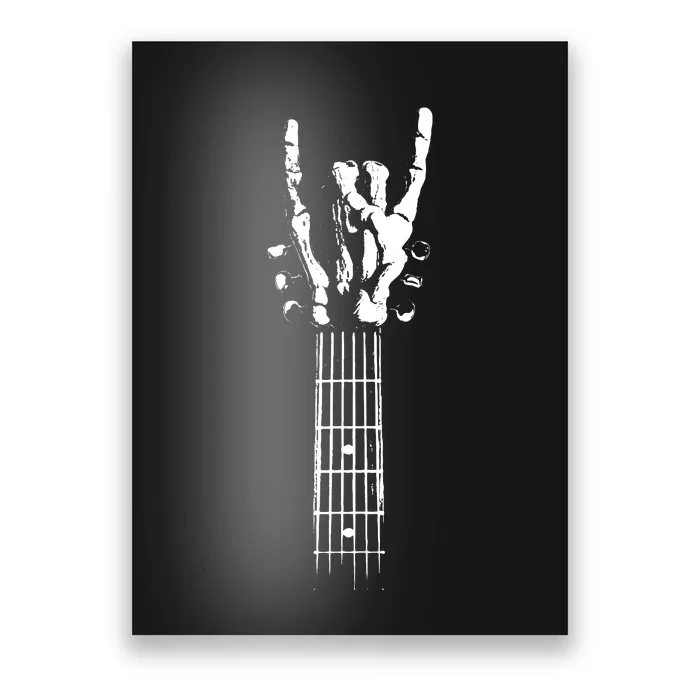 Rock Skeleton Guitar Poster