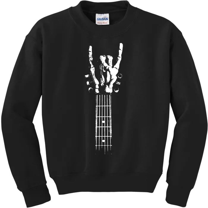 Rock Skeleton Guitar Kids Sweatshirt