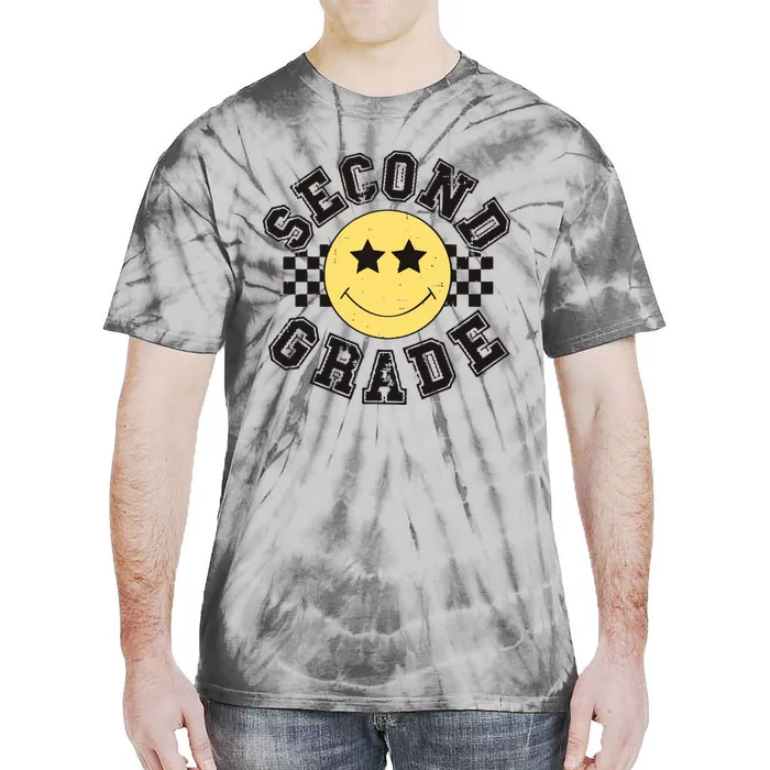 Retro Second Grade Smile Face Back To School Teacher Student Tie-Dye T-Shirt