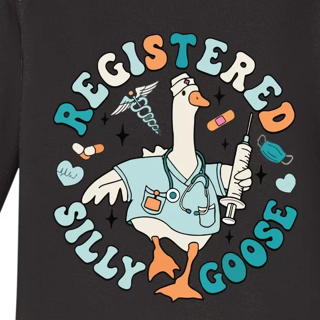 Registered Silly Goose Nursing Student Nurse Practitioner Baby Long Sleeve Bodysuit