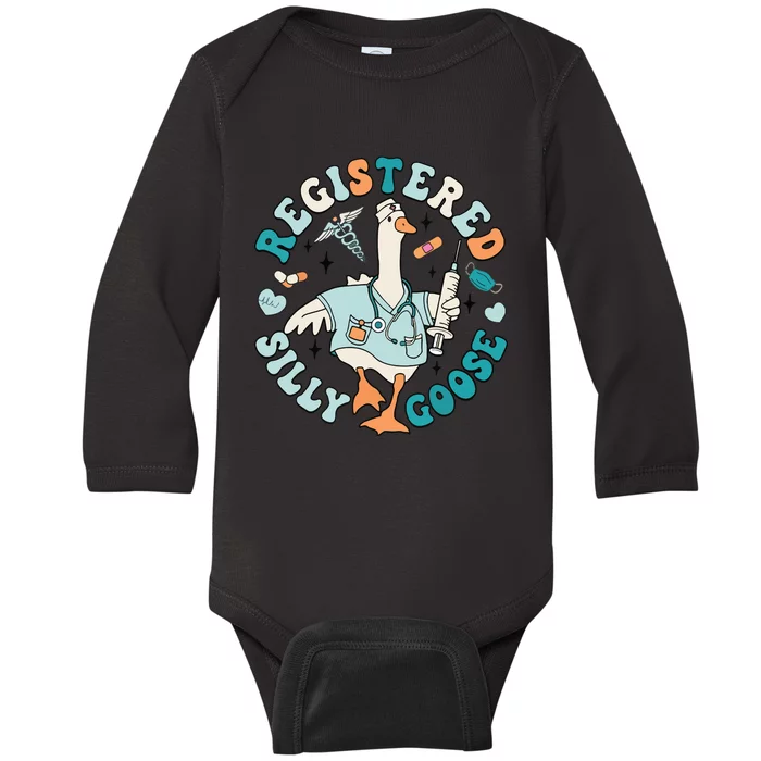 Registered Silly Goose Nursing Student Nurse Practitioner Baby Long Sleeve Bodysuit