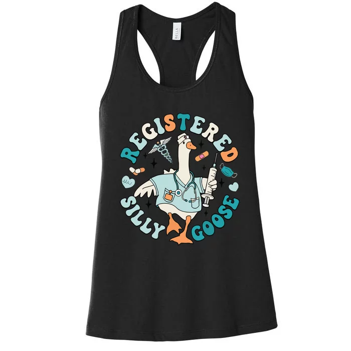 Registered Silly Goose Nursing Student Nurse Practitioner Women's Racerback Tank