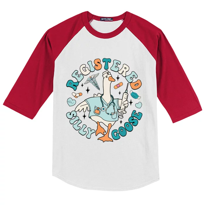 Registered Silly Goose Nursing Student Nurse Practitioner Kids Colorblock Raglan Jersey