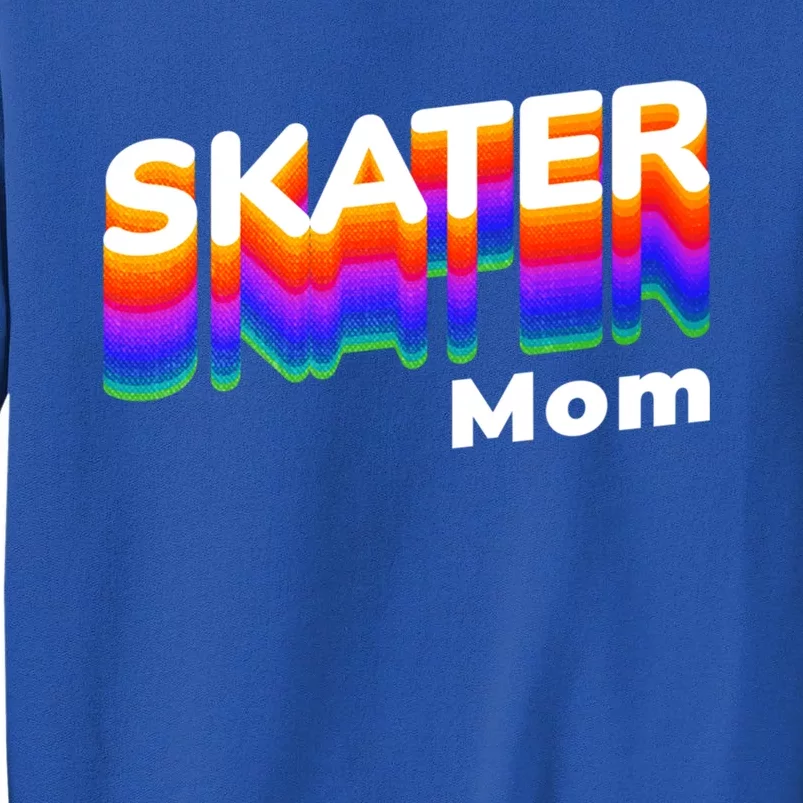 Retro Skateboarding Gamer Mom 80s Rainbow Style Skater Mom Gift Tall Sweatshirt